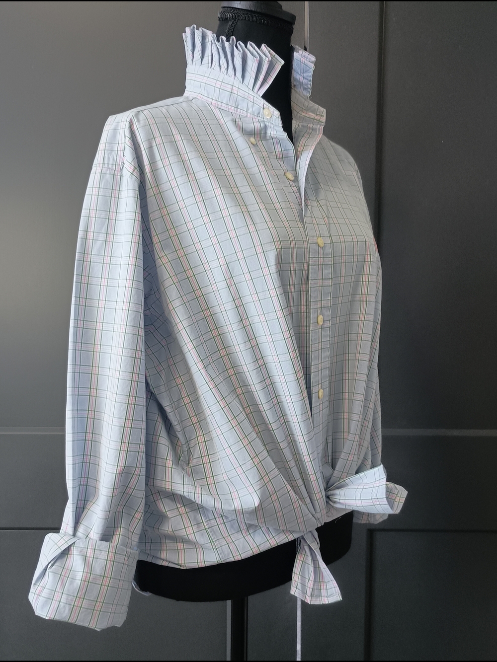 Upcycled Women's Ralph Lauren Ruffled Collar Shirt #088 - Picture 6 of 9